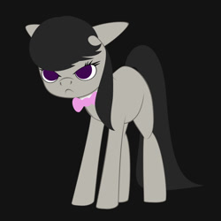 Size: 816x816 | Tagged: safe, artist:styroponyworks, character:octavia melody, species:earth pony, species:pony, >:c, angry, black background, bow tie, female, floppy ears, frown, grumpy, mare, no pupils, simple background, solo