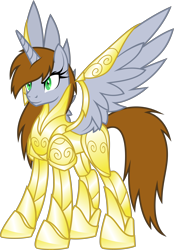Size: 4187x6000 | Tagged: safe, artist:magister39, oc, oc only, oc:littlepip, species:alicorn, species:pony, fallout equestria, absurd resolution, alicorn oc, alicornified, alternate universe, armor, fanfic, fanfic art, female, hooves, horn, mare, power armor, race swap, simple background, solo, species swap, spread wings, transparent background, wings