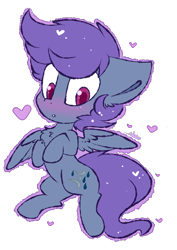 Size: 1399x1976 | Tagged: safe, artist:ashee, oc, oc only, oc:windy dripper, species:pegasus, species:pony, blushing, chest fluff, chibi, solo