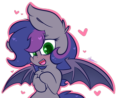 Size: 2216x1752 | Tagged: safe, artist:ashee, oc, oc only, oc:midnight melody, species:bat pony, species:pony, blushing, fangs, freckles, solo