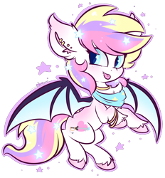Size: 1790x1925 | Tagged: safe, artist:ashee, oc, oc only, oc:confectionery bliss, species:bat pony, species:pony, solo