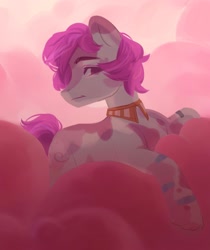 Size: 1679x2000 | Tagged: safe, artist:aphphphphp, oc, oc only, species:pony, collar, commission, looking at you, male, solo, stallion