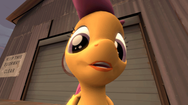 Size: 640x360 | Tagged: safe, artist:fishimira, character:scootaloo, species:pegasus, species:pony, 3d, animated, female, gif, shaking, solo, source filmmaker