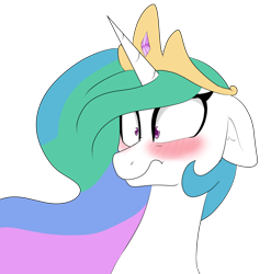 Size: 2000x2027 | Tagged: safe, artist:pastel-pony-princess, artist:victoreach, character:princess celestia, species:alicorn, species:pony, blushing, explicit source, female, mare, scrunchy face, shocked, simple background, solo, transparent background