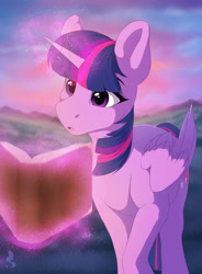 Size: 3338x4538 | Tagged: safe, artist:silentwulv, character:twilight sparkle, character:twilight sparkle (alicorn), species:alicorn, species:pony, absurd resolution, book, female, levitation, magic, mare, reading, solo, telekinesis