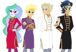 Size: 3596x2453 | Tagged: safe, artist:edcom02, artist:jmkplover, character:good king sombra, character:king sombra, character:princess celestia, character:principal celestia, my little pony:equestria girls, colored, crossover, digital art, equestria girls-ified, gordon ramsay, jean-michel roger, yu-gi-oh! arc-v