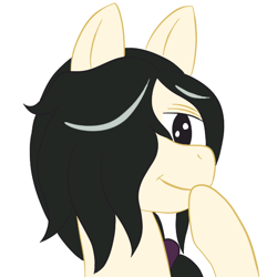 Size: 576x576 | Tagged: safe, artist:scraggleman, oc, oc only, oc:floor bored, species:earth pony, species:pony, hair over one eye, looking at you, pepe the frog, smiling, solo