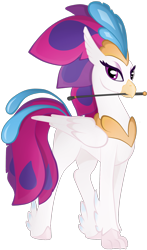 Size: 1312x2238 | Tagged: safe, artist:virenth, character:queen novo, species:classical hippogriff, species:hippogriff, my little pony: the movie (2017), female, looking at you, mouth hold, riding crop, simple background, solo, transparent background