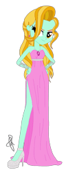 Size: 761x2048 | Tagged: safe, artist:ilaria122, character:lightning dust, my little pony:equestria girls, alternate costumes, alternate hairstyle, beautiful, clothing, dress, equestria girls-ified, female, lightning babe, not a vector, out of character, simple background, solo, transparent background