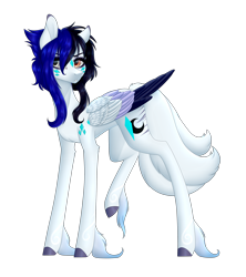 Size: 2006x2260 | Tagged: safe, artist:ohhoneybee, oc, oc only, oc:cyan crystal, species:pegasus, species:pony, colored wings, female, high res, mare, multicolored wings, simple background, solo, transparent background, unshorn fetlocks