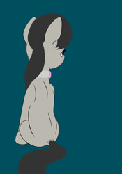 Size: 490x700 | Tagged: safe, artist:styroponyworks, character:octavia melody, species:earth pony, species:pony, back, female, mare, rear view, simple background, sitting, solo