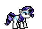 Size: 141x99 | Tagged: safe, artist:mega-poneo, character:rarity, animated, buck, female, kick, megaman, megapony, pixel art, simple background, solo, sprite, transparent background