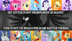 Size: 1920x1080 | Tagged: safe, artist:dashiemlpfim, artist:negatif22, character:applejack, character:flash magnus, character:fluttershy, character:meadowbrook, character:mistmane, character:pinkie pie, character:pony of shadows, character:rainbow dash, character:rarity, character:rockhoof, character:somnambula, character:star swirl the bearded, character:starlight glimmer, character:sunburst, character:twilight sparkle, character:twilight sparkle (alicorn), species:alicorn, species:pony, g4, mane six, pillars of equestria