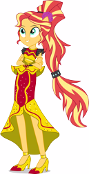Size: 8226x15996 | Tagged: safe, artist:sugar-loop, character:sunset shimmer, equestria girls:dance magic, g4, my little pony: equestria girls, my little pony:equestria girls, spoiler:eqg specials, .svg available, absurd resolution, alternate hairstyle, clothing, dress, female, flamenco, simple background, smiling, solo, transparent background, vector