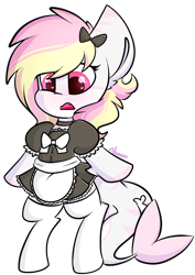Size: 1262x1783 | Tagged: safe, artist:ashee, oc, oc only, oc:rainy skies, species:earth pony, species:pony, 2018 community collab, derpibooru community collaboration, bipedal, clothing, cute, cute little fangs, dress, explicit source, fangs, female, heart eyes, maid, moe, ocbetes, original species, shark, shark pony, simple background, skirt, socks, solo, transparent background, wingding eyes