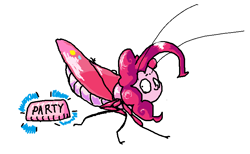 Size: 786x483 | Tagged: safe, artist:fishimira, character:pinkie pie, cockroach, egg, female, insect, laying an egg, oviposition, roach, simple background, solo, species swap, wat, white background
