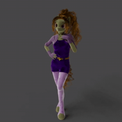 Size: 540x540 | Tagged: safe, artist:stellarator, character:adagio dazzle, species:anthro, species:unguligrade anthro, 3d, animated, blender, clothing, cycles, female, leggings, no sound, not sfm, romper, solo, turntable, webm