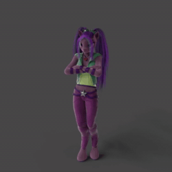 Size: 540x540 | Tagged: safe, artist:stellarator, character:juniper montage, species:anthro, species:unguligrade anthro, 3d, animated, blender, clothing, cycles, female, jacket, jeans, no sound, not sfm, pants, solo, turntable, webm
