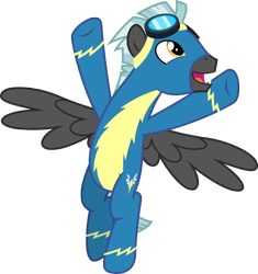 Size: 2821x3000 | Tagged: safe, artist:chainchomp2, character:thunderlane, species:pegasus, species:pony, episode:marks and recreation, g4, my little pony: friendship is magic, .svg available, clothing, goggles, high res, male, simple background, solo, stallion, thunderbetes, transparent background, uniform, vector, wonderbolts uniform