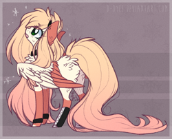 Size: 1000x808 | Tagged: safe, artist:tenebristayga, oc, oc only, oc:akarui sakura, species:pegasus, species:pony, commission, converse, ear piercing, earring, female, fluffy, jewelry, mare, piercing, shoes, solo
