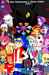 Size: 2000x3035 | Tagged: safe, artist:trungtranhaitrung, character:applejack, character:fluttershy, character:pinkie pie, character:rainbow dash, character:rarity, character:sonic the hedgehog, character:starlight glimmer, character:sunset shimmer, character:tempest shadow, character:twilight sparkle, character:twilight sparkle (scitwi), species:eqg human, my little pony: the movie (2017), my little pony:equestria girls, amy rose, chaos emerald, cream the rabbit, crossover, equestria girls-ified, geode of empathy, geode of fauna, geode of shielding, geode of sugar bombs, geode of super speed, geode of super strength, geode of telekinesis, humane five, humane seven, humane six, infinite (character), knuckles the echidna, magical geodes, miles "tails" prower, phantom ruby, poster, rouge the bat, shadow the hedgehog, silver the hedgehog, sonic the hedgehog (series)