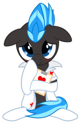 Size: 4000x6000 | Tagged: safe, artist:waveywaves, oc, oc only, oc:nimbus, species:pony, blushing, boop, clipboard, clothing, male, nurse outfit, self-boop, simple background, socks, solo, stallion, transparent background, vector