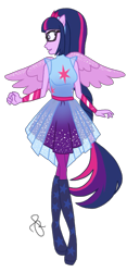 Size: 958x2048 | Tagged: safe, artist:ilaria122, character:twilight sparkle, character:twilight sparkle (scitwi), species:eqg human, equestria girls:forgotten friendship, g4, my little pony: equestria girls, my little pony:equestria girls, clothing, female, open mouth, ponied up, scitwilicorn, simple background, solo, transparent background