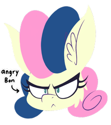 Size: 656x736 | Tagged: safe, artist:dragonpone, derpibooru original, character:bon bon, character:sweetie drops, species:earth pony, species:pony, >:<, angry, bon bon is not amused, bust, cheek fluff, ear fluff, female, frown, mare, portrait, simple background, solo, transparent background, unamused