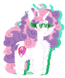Size: 903x1080 | Tagged: safe, artist:vanillaswirl6, part of a set, character:apple bloom, character:scootaloo, character:sweetie belle, species:pony, species:unicorn, chest fluff, colored pupils, concerned, cute, cutie mark, cutie mark crusaders, dock, ear fluff, female, fluffy, leg fluff, looking at something, mare, messy mane, older, open mouth, simple background, solo, standing, the cmc's cutie marks, transparent background