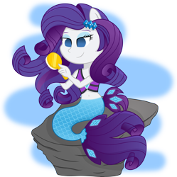 Size: 6438x6462 | Tagged: safe, artist:sugar-loop, part of a set, character:rarity, my little pony: the movie (2017), my little pony:equestria girls, absurd resolution, belly button, chibi, comb, female, mermaid, mermaid tail, mermaidized, midriff, seaponified, seapony rarity, simple background, solo, species swap, transparent background, updated