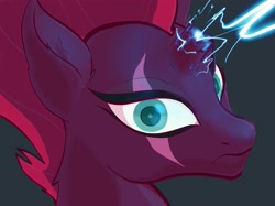 Size: 2732x2048 | Tagged: safe, artist:noupu, character:tempest shadow, species:pony, species:unicorn, my little pony: the movie (2017), broken horn, female, looking at you, magic, mare, simple background, solo
