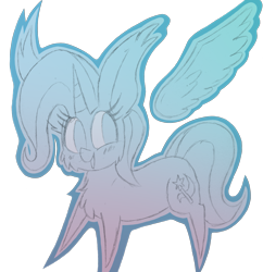 Size: 2217x2288 | Tagged: safe, artist:dragonpone, derpibooru original, character:trixie, species:pony, species:unicorn, cheek fluff, chest fluff, ear fluff, female, happy, looking back, mare, open mouth, simple background, sketch, smiling, solo, transparent background