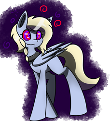 Size: 2539x2779 | Tagged: safe, artist:askhypnoswirl, oc, oc only, oc:joyful surprise, species:pegasus, species:pony, drunk bubbles, hypnosis, jewelry, necklace, pegasus oc, simple background, swirly eyes, transparent background, wings