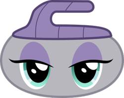 Size: 440x349 | Tagged: safe, artist:mega-poneo, character:maud pie, curling, curling stone, inanimate tf, kirby, rock, simple background, solo, sports, transformation, transparent background, wat