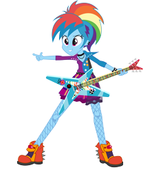 Size: 2054x2466 | Tagged: safe, artist:amberpendant, character:rainbow dash, episode:friendship through the ages, g4, my little pony: equestria girls, my little pony:equestria girls, female, guitar, simple background, solo, transparent background