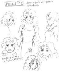 Size: 900x1168 | Tagged: safe, artist:demdoodles, character:pinkie pie, expressions, female, humanized, solo