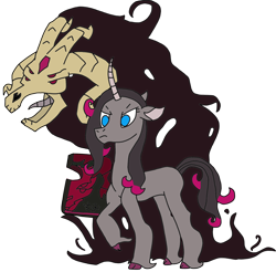 Size: 2136x2105 | Tagged: safe, artist:supahdonarudo, community related, character:fhtng th§ ¿nsp§kbl, character:oleander, species:classical unicorn, species:pony, species:unicorn, them's fightin' herds, cloven hooves, curved horn, leonine tail, open mouth, raised hoof, simple background, transparent background, unicornomicon, unshorn fetlocks