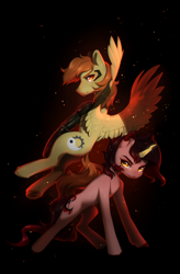 Size: 3147x4804 | Tagged: safe, artist:aphphphphp, oc, oc only, oc:rave muller, oc:vincher, species:pegasus, species:pony, cyborg, simple background