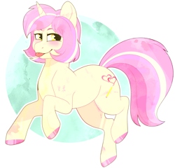 Size: 2356x2261 | Tagged: safe, artist:elskafox, oc, oc only, oc:artline, species:pony, species:unicorn, blushing, female, mare, solo, tongue out