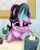 Size: 2052x2539 | Tagged: safe, artist:darksly, character:starlight glimmer, species:pony, species:unicorn, episode:marks for effort, g4, my little pony: friendship is magic, chocolate, desk, empathy cocoa, female, food, glowing horn, grin, hot chocolate, magic, magic aura, mare, marshmallow, scene interpretation, signature, smiling, solo, telekinesis