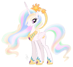 Size: 2280x2084 | Tagged: safe, artist:ilaria122, character:princess celestia, species:alicorn, species:pony, ear piercing, earring, ethereal mane, galaxy mane, halo, jewelry, necklace, older, older princess celestia, piercing, queen celestia, regalia, simple background, transparent background