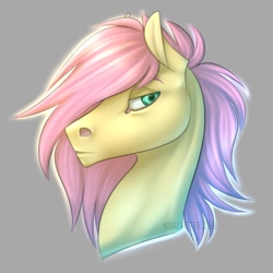 Size: 860x860 | Tagged: safe, artist:dementra369, character:fluttershy, species:pegasus, species:pony, butterscotch, cool, head, male, messy mane, profile, rule 63, sketch, solo, stallion