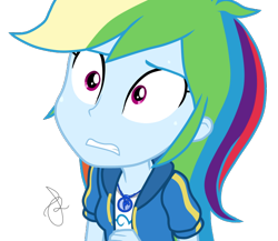 Size: 658x572 | Tagged: safe, artist:ilaria122, character:rainbow dash, equestria girls:rollercoaster of friendship, g4, my little pony: equestria girls, my little pony:equestria girls, clothing, cute, dashabetes, female, geode of super speed, magical geodes, shirt, simple background, solo, sweatshirt, t-shirt, transparent background, worried