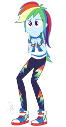 Size: 1050x2000 | Tagged: safe, artist:ilaria122, character:rainbow dash, equestria girls:rollercoaster of friendship, g4, my little pony: equestria girls, my little pony:equestria girls, clothing, converse, cute, dashabetes, female, geode of super speed, magical geodes, pants, purple eyes, scared, shirt, shoes, simple background, sneakers, solo, sweatshirt, t-shirt, transparent background, vector, wavy mouth, wristband