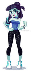 Size: 600x1389 | Tagged: safe, artist:riouku, character:coloratura, episode:epic fails, eqg summertime shorts, g4, my little pony: equestria girls, my little pony:equestria girls, blushing, clothing, converse, female, open mouth, pants, pointed breasts, rara, shoes, simple background, sneakers, solo, white background