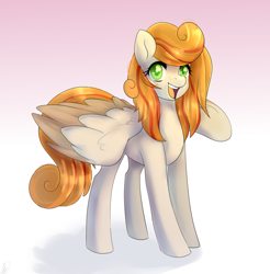 Size: 2308x2348 | Tagged: safe, artist:tigra0118, oc, oc only, oc:megan rouge, species:pegasus, species:pony, female, gradient background, mare, solo