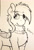 Size: 1440x2134 | Tagged: safe, artist:punk-pegasus, oc, oc only, oc:jackmar, amputee, augmented, biohacking, collar, cyborg, monochrome, piercing, prosthetic limb, prosthetic wing, prosthetics, solo, traditional art