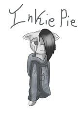 Size: 994x1433 | Tagged: safe, artist:reneesdetermination, character:marble pie, species:earth pony, species:pony, ask isolated inkie pie, clothing, female, hoodie, messy mane, sad, solo