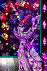 Size: 2940x4480 | Tagged: safe, artist:darksly, character:twilight sparkle, character:twilight sparkle (alicorn), species:alicorn, species:crystal pony, species:pony, crystallized, female, sitting, solo