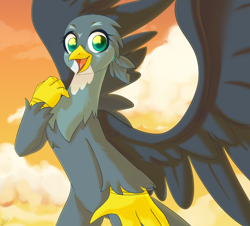 Size: 2770x2500 | Tagged: safe, artist:tigra0118, character:gabby, species:griffon, female, happy, looking at you, solo